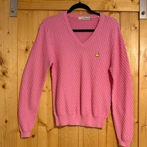 Vintage Masters Golf Tournament v-neck Magnolia Pink V-Neck Sweater